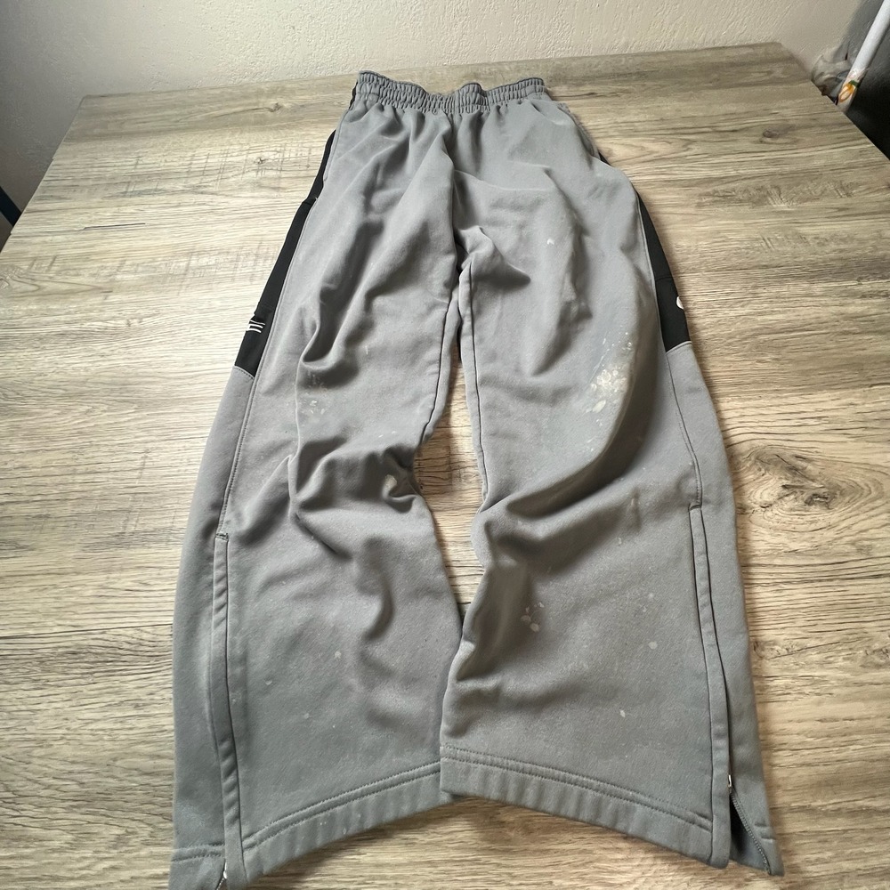 Nike Basketball Pants Mens Small Gray Therma-FIT Elite Wide Leg Ankle Zip Jogger